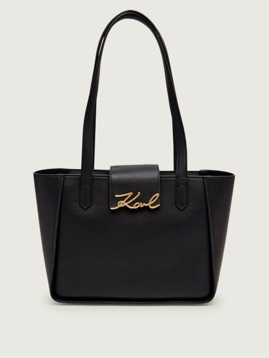 Zdjęcie produktu Karl Lagerfeld Skórzana torebka na ramię k/signature czarny
