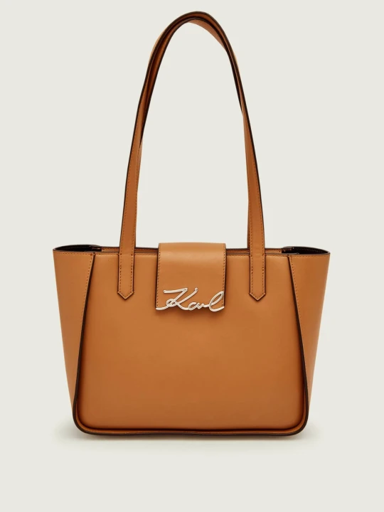 Zdjęcie produktu Karl Lagerfeld Skórzana torebka na ramię k / signature brązowy