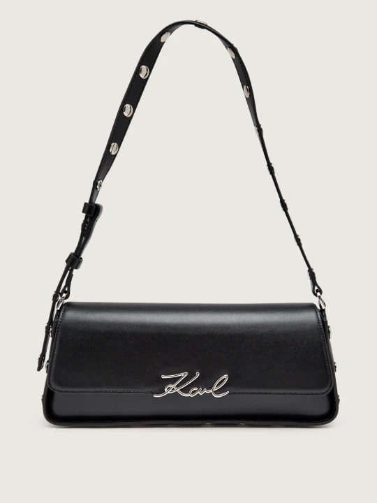 Zdjęcie produktu Karl Lagerfeld Skórzana torebka na ramię K / Signature czarny