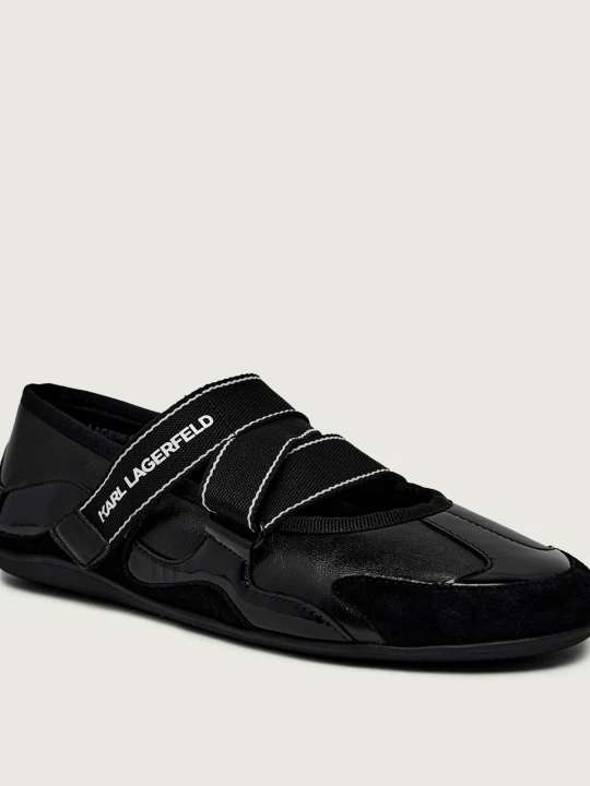 Zdjęcie produktu Karl Lagerfeld Skórzane baleriny ALTIA | zamsz czarny