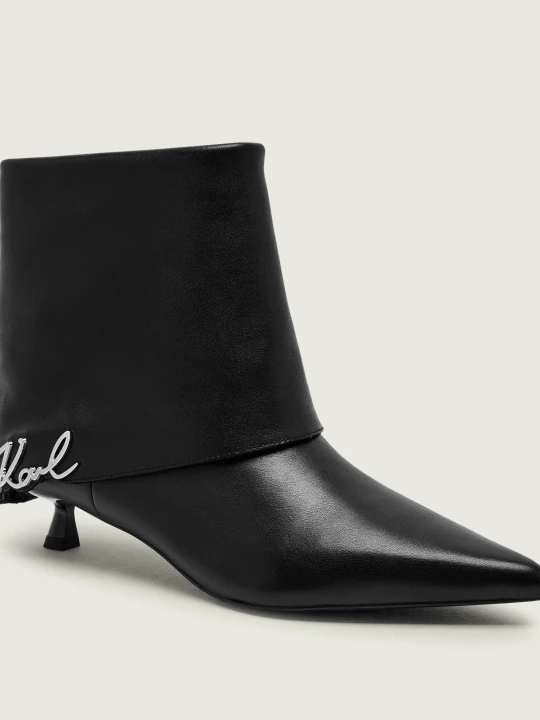 Zdjęcie produktu Karl Lagerfeld Skórzane botki na szpilce Pasha czarny