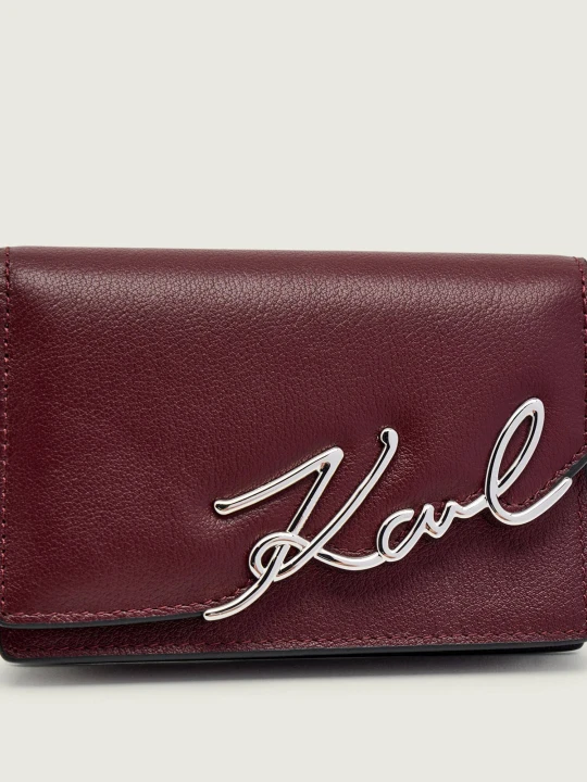 Zdjęcie produktu Karl Lagerfeld Skórzane etui na karty k / signature bordowy