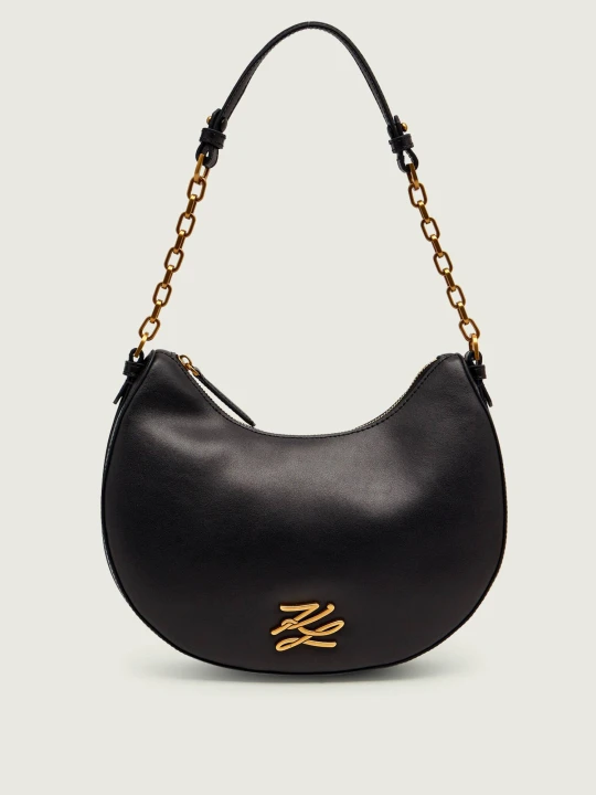 Zdjęcie produktu Karl Lagerfeld Skórzane hobo K / AUTOGRAPH czarny