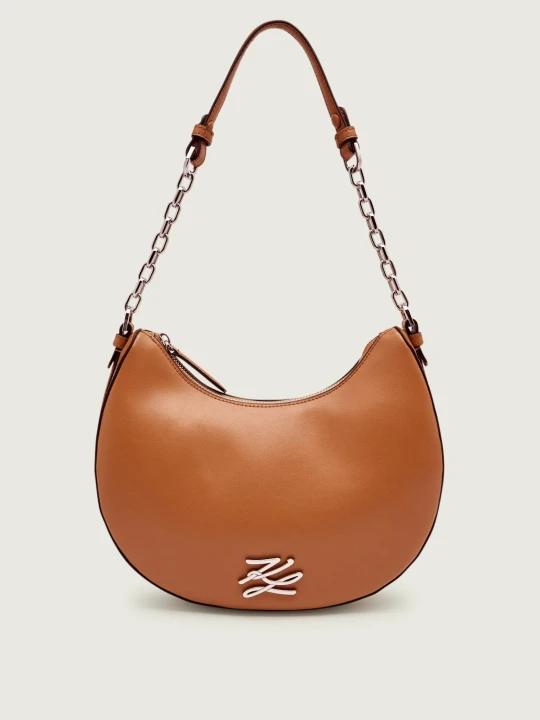 Zdjęcie produktu Karl Lagerfeld Skórzane hobo K/AUTOGRAPH brązowy