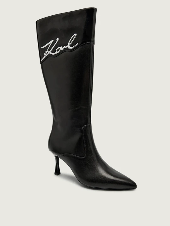 Zdjęcie produktu Karl Lagerfeld Skórzane kozaki SIENNA czarny