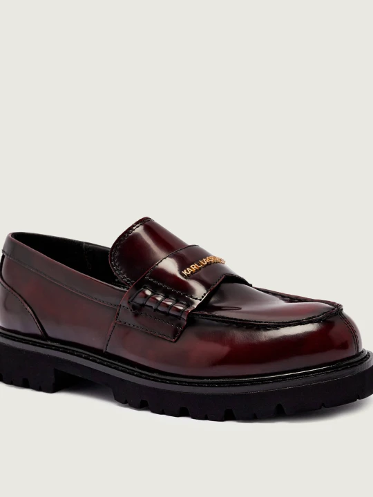 Zdjęcie produktu Karl Lagerfeld Skórzane loafersy LOWELL bordowy