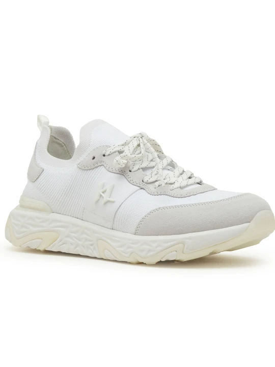 Zdjęcie produktu Karl Lagerfeld Skórzane sneakersy BLAZE Monogram KC Knit Mix biały