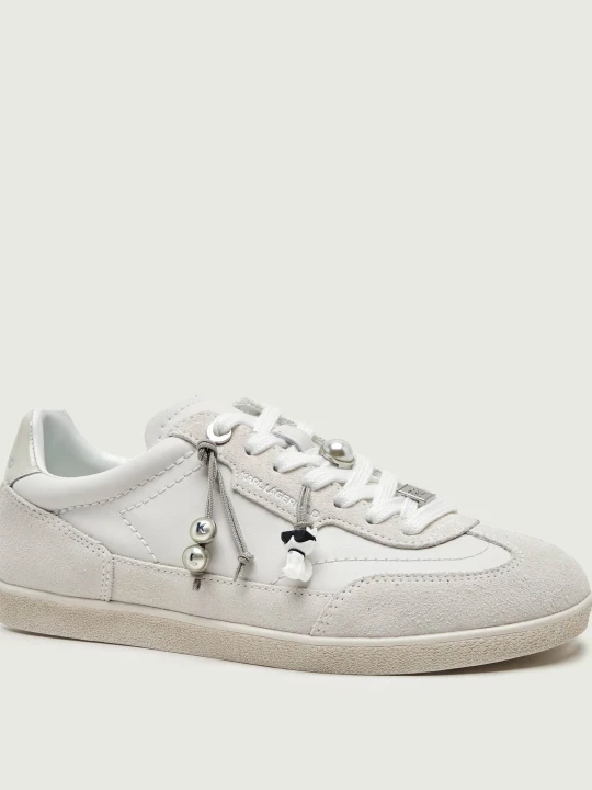 Zdjęcie produktu Karl Lagerfeld Skórzane sneakersy Kandidate | zamsz biały