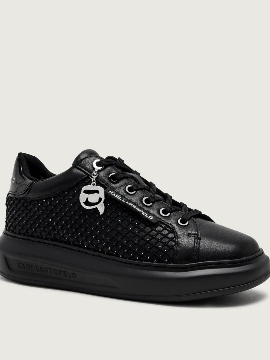 Zdjęcie produktu Karl Lagerfeld Skórzane sneakersy Kapri Gemstone Net Charm czarny