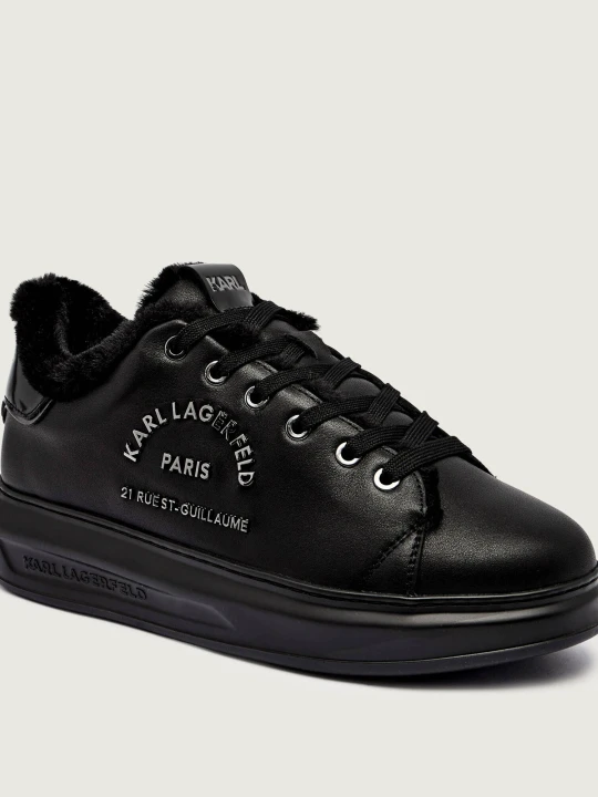 Zdjęcie produktu Karl Lagerfeld Skórzane sneakersy KAPRI | shearling czarny