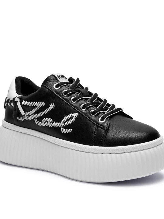 Zdjęcie produktu Karl Lagerfeld Skórzane sneakersy KREEPER LO Whipstitch Lo Lace czarny