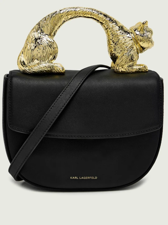 Zdjęcie produktu Karl Lagerfeld Skórzany kuferek Ikon Choupette czarny