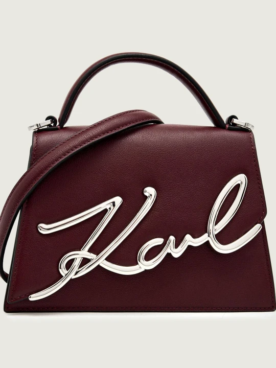 Zdjęcie produktu Karl Lagerfeld Skórzany kuferek k / signature 2.0 bordowy