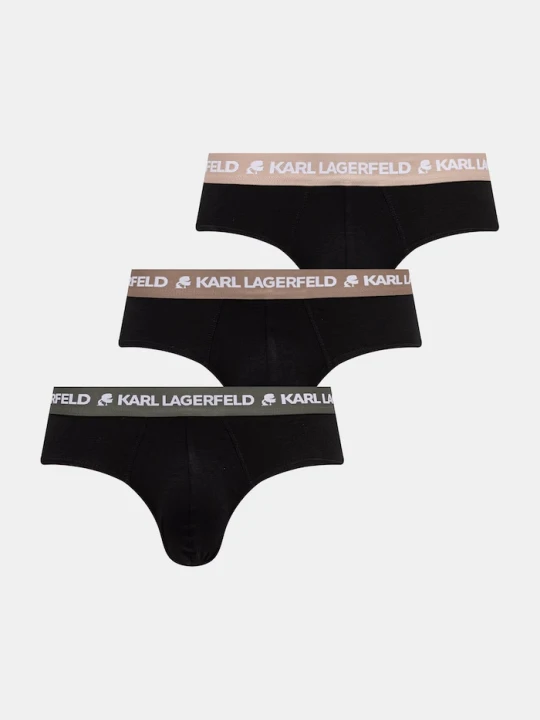 Zdjęcie produktu Karl Lagerfeld slipy męskie bawełniane z elastanem 3-pack czarny