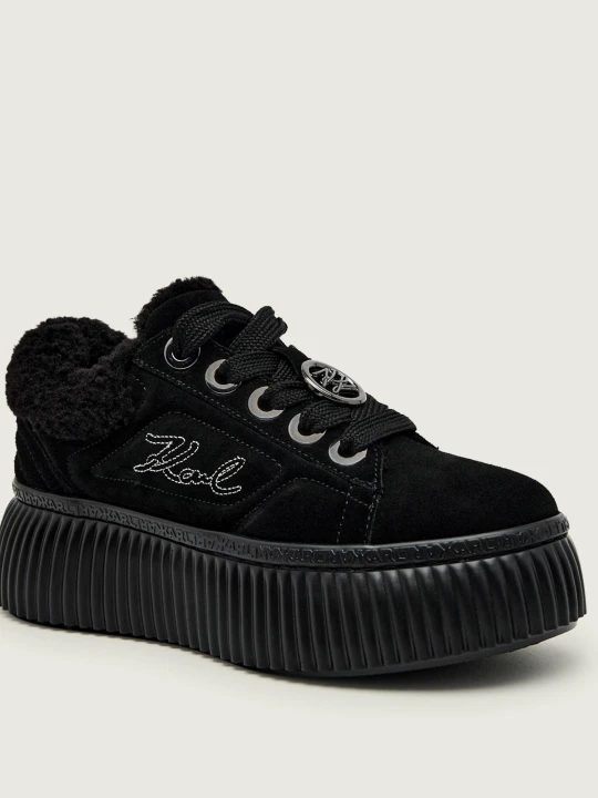 Zdjęcie produktu Karl Lagerfeld Sneakersy KREEPER LO | shearling | zamsz czarny