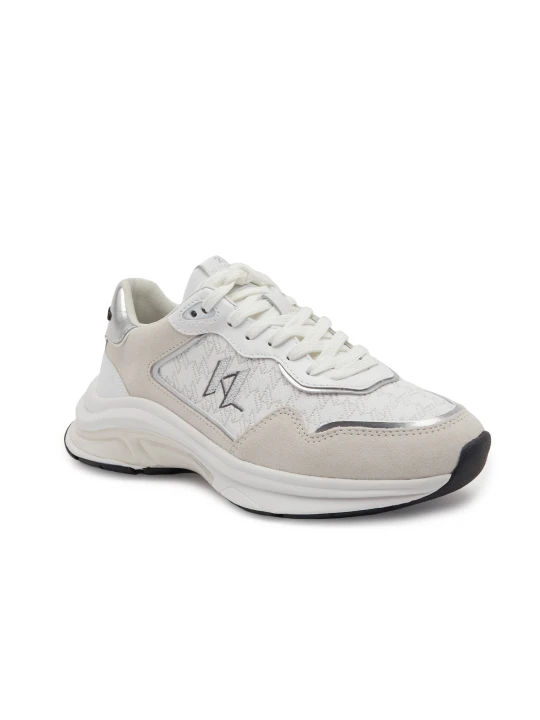 Zdjęcie produktu Karl Lagerfeld Sneakersy LUX FINESSE Monogram Lace Lo | z dodatkiem skóry biały