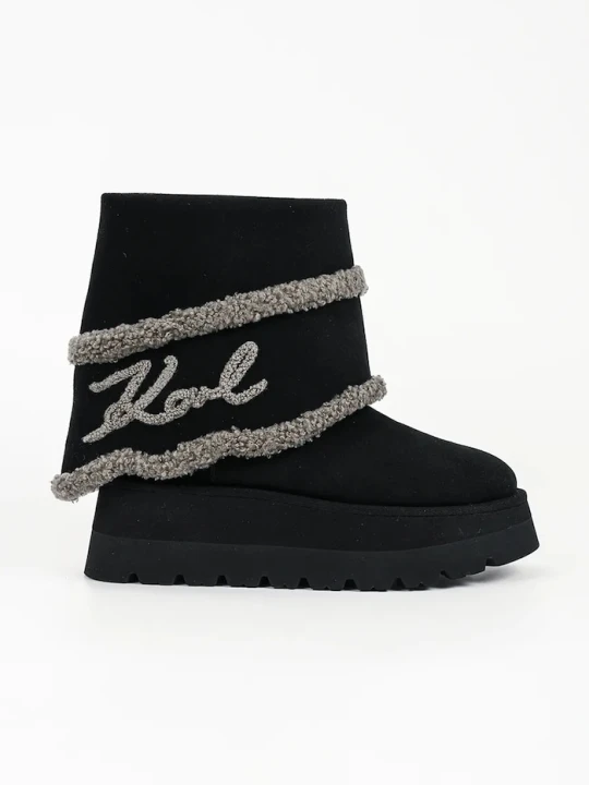Zdjęcie produktu Karl Lagerfeld śniegowce damskie zamszowe Skylar czarny
