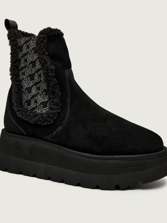 Zdjęcie produktu Karl Lagerfeld Śniegowce SKYLAR | shearling | zamsz czarny