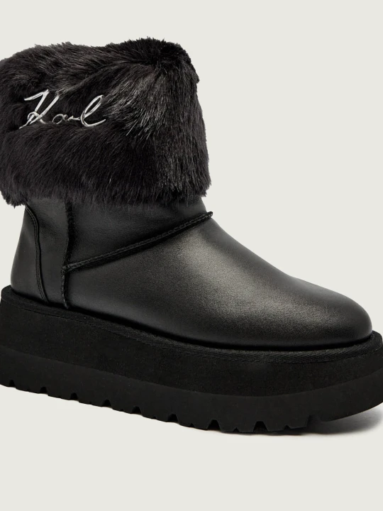 Zdjęcie produktu Karl Lagerfeld Śniegowce Skylar | skóra | shearling czarny