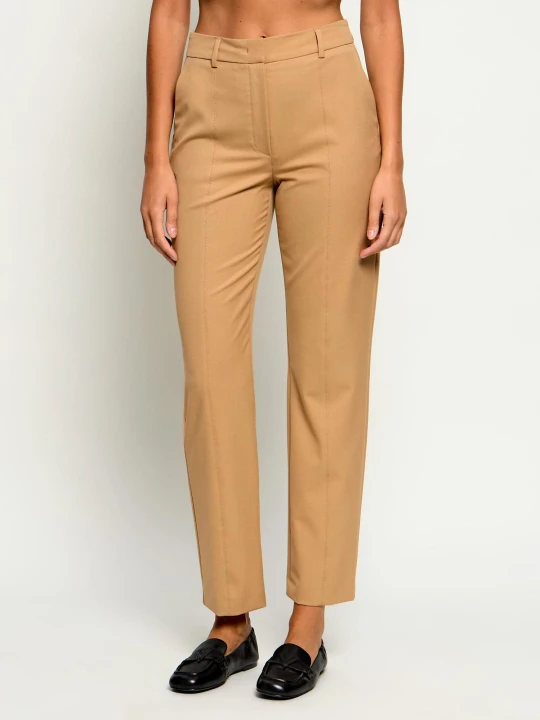 Zdjęcie produktu Karl Lagerfeld Spodnie cygaretki | Tapered fit | high rise beżowy