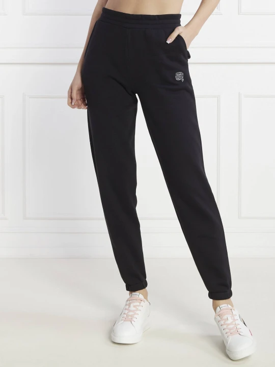 Zdjęcie produktu Karl Lagerfeld Spodnie dresowe ikonik 2.0 glitter | Regular Fit czarny