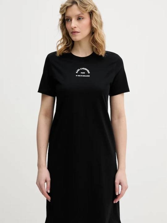 Zdjęcie produktu Karl Lagerfeld sukienka bawełniana czarny
