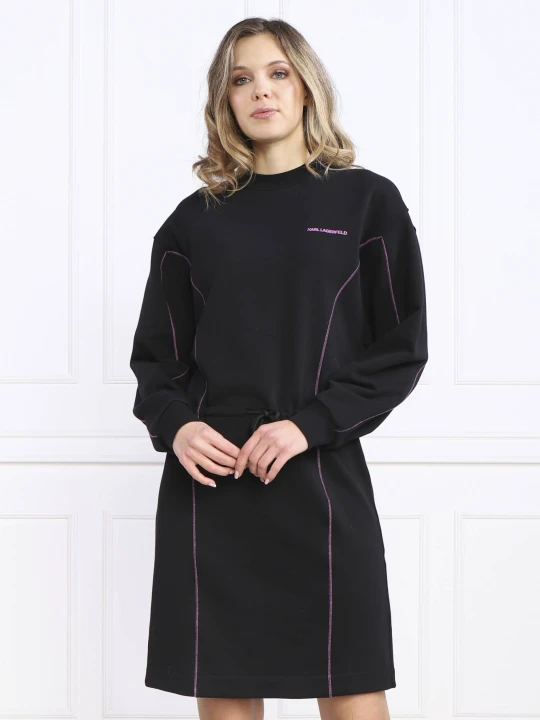 Zdjęcie produktu Karl Lagerfeld Sukienka contrast stitch czarny