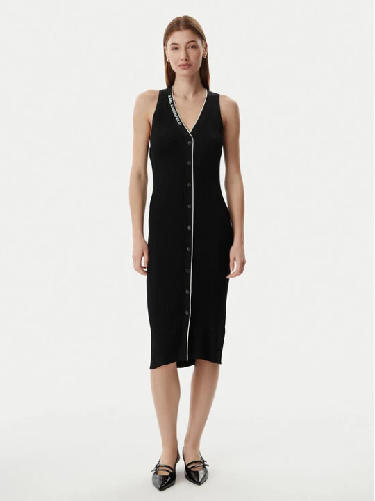 Zdjęcie produktu KARL LAGERFELD Sukienka dzianinowa B2W13004 Czarny Slim Fit