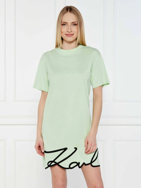 Zdjęcie produktu Karl Lagerfeld Sukienka KARL SIGNATURE HEM pistacjowy