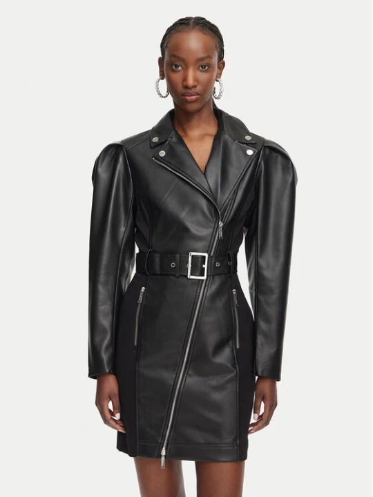 Zdjęcie produktu KARL LAGERFELD Sukienka z imitacji skóry B3W13001 Czarny Regular Fit