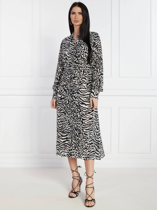 Zdjęcie produktu Karl Lagerfeld Sukienka z paskiem animal print czarny