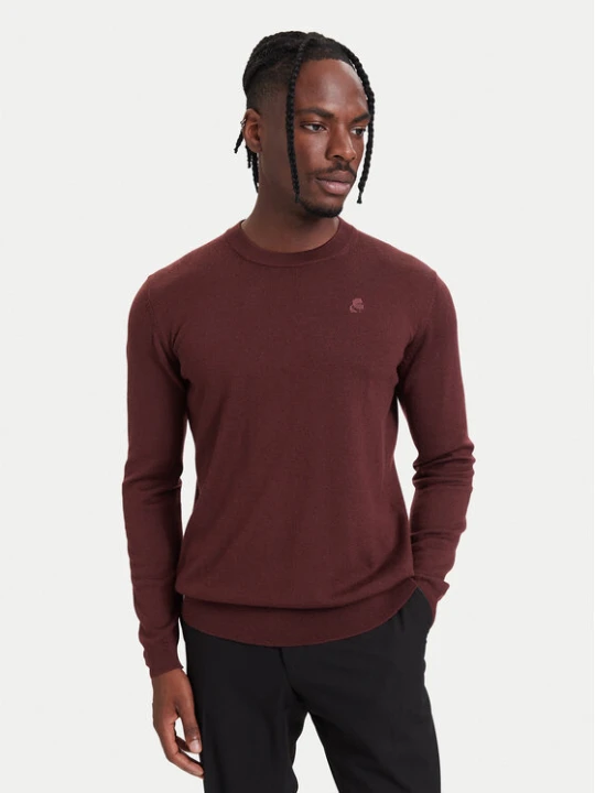 Zdjęcie produktu KARL LAGERFELD Sweter 655000 564399 Bordowy Regular Fit