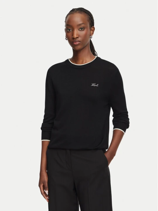 Zdjęcie produktu KARL LAGERFELD Sweter B3W18037 Czarny Regular Fit