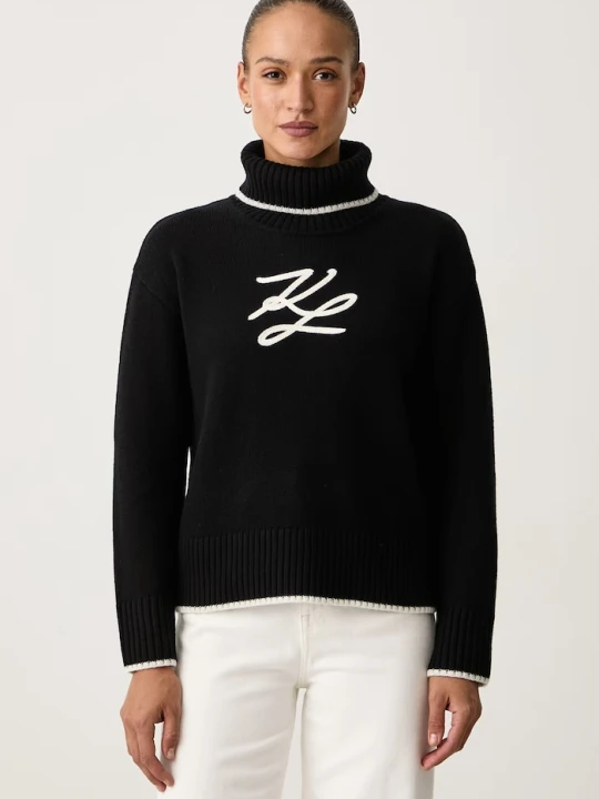 Zdjęcie produktu Karl Lagerfeld sweter damski z wełną czarny