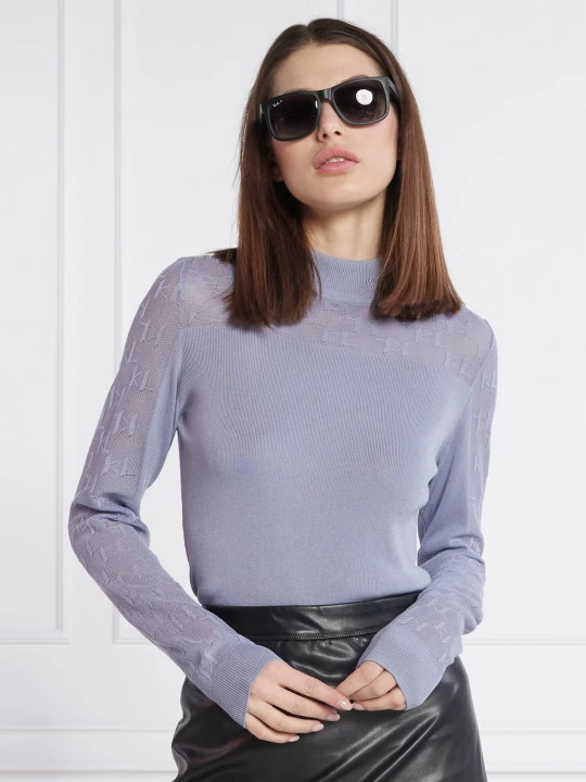 Zdjęcie produktu Karl Lagerfeld Sweter LIGHT WEIGHT LOGO | Regular Fit lawendowy