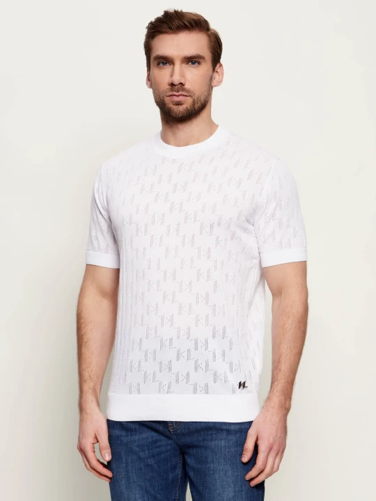 Zdjęcie produktu Karl Lagerfeld Sweter | Slim Fit biały