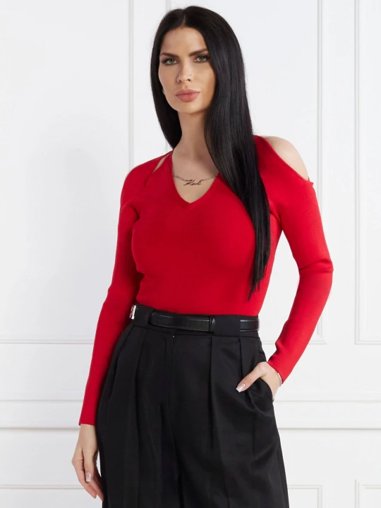 Zdjęcie produktu Karl Lagerfeld Sweter | Slim Fit czerwony
