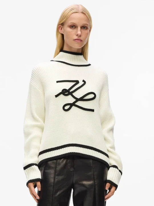 Zdjęcie produktu Karl Lagerfeld sweter wełniany biały