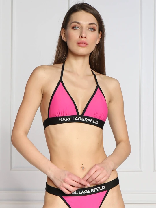 Zdjęcie produktu Karl Lagerfeld Swimwear Góra od bikini triangle w / logo elastic różowy