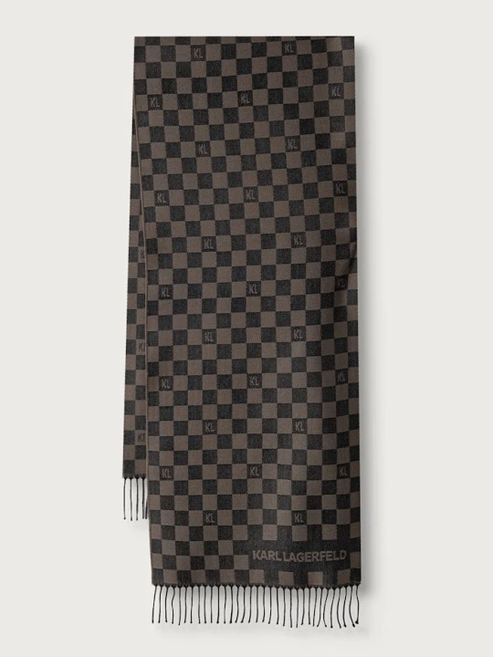 Zdjęcie produktu Karl Lagerfeld szalik męski z wełną brązowy