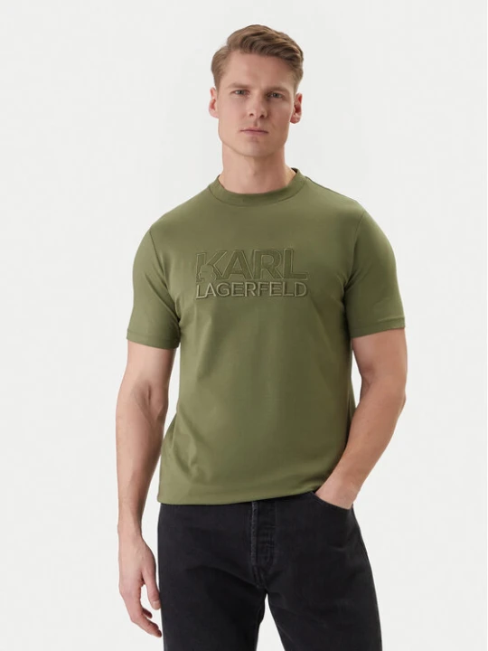 Zdjęcie produktu KARL LAGERFELD T-Shirt 755035 562221 Zielony Regular Fit