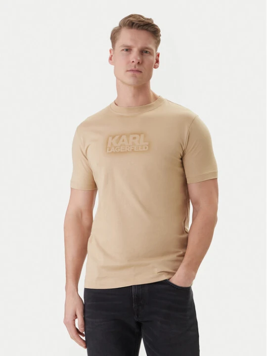 Zdjęcie produktu KARL LAGERFELD T-Shirt 755060 562242 Beżowy Regular Fit