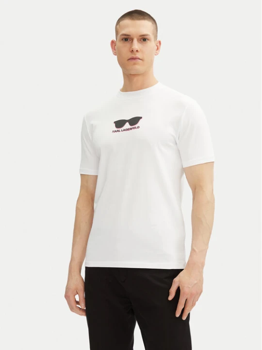 Zdjęcie produktu KARL LAGERFELD T-Shirt 755400 552235 Biały Regular Fit