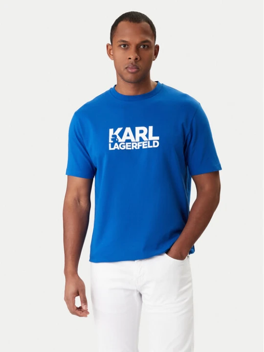 Zdjęcie produktu KARL LAGERFELD T-Shirt 755780 561235 Niebieski Regular Fit
