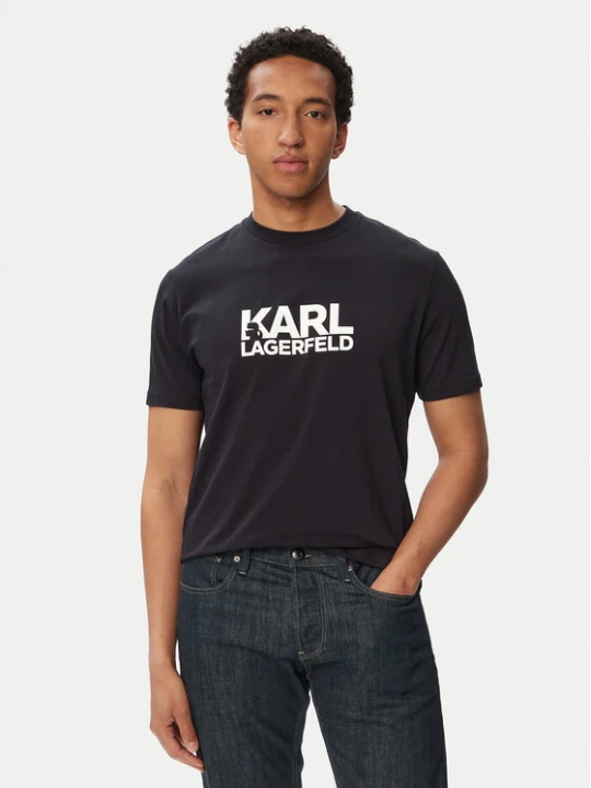 Zdjęcie produktu KARL LAGERFELD T-Shirt 755780 563235 Granatowy Regular Fit