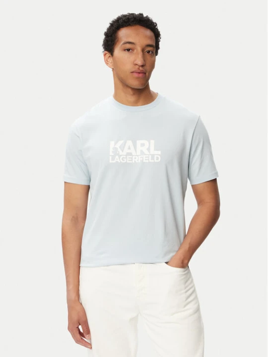 Zdjęcie produktu KARL LAGERFELD T-Shirt 755780 563235 Niebieski jasny Regular Fit