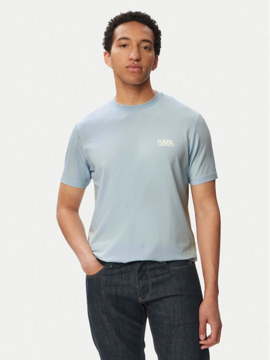 Zdjęcie produktu KARL LAGERFELD T-Shirt 755781 563235 Niebieski jasny Regular Fit