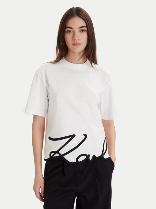 Zdjęcie produktu KARL LAGERFELD T-Shirt A1W17013 Biały Regular Fit