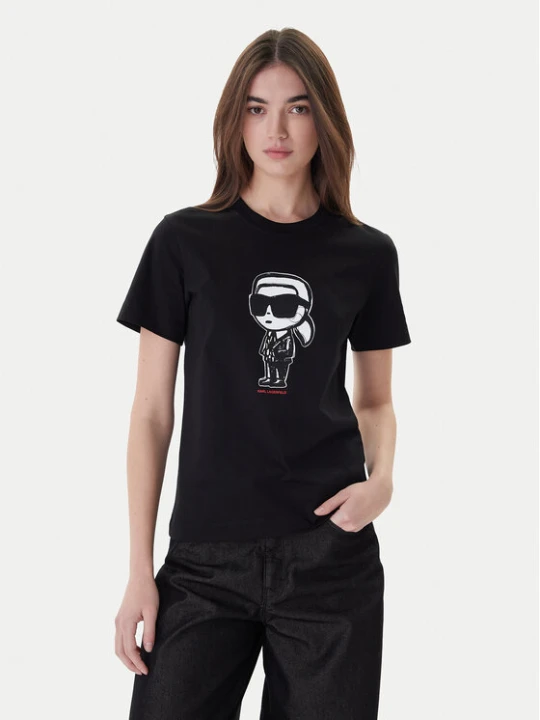 Zdjęcie produktu KARL LAGERFELD T-Shirt A1W17126 Czarny Regular Fit