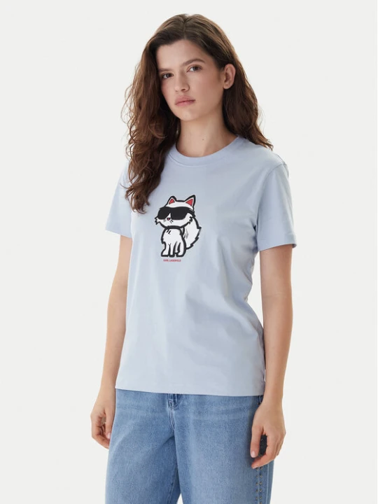 Zdjęcie produktu KARL LAGERFELD T-Shirt A1W17128 Błękitny Regular Fit Niebieski jasny